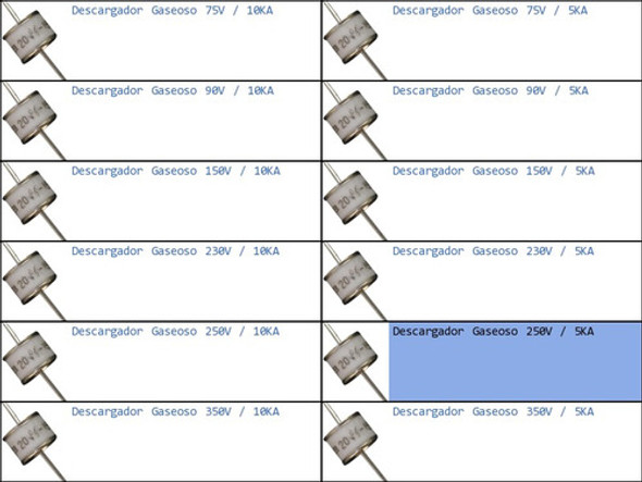 Descargador Gaseoso 250v 5ka Supresor 1 Descargador Gaseoso 250v 5ka Supresor 1