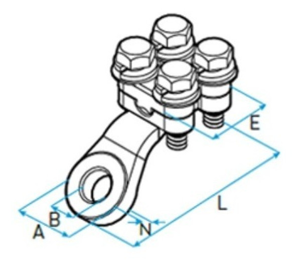 Tmo-2 Terminal Ajustable A Mordaza A 45° 70mm2 A 120mm2 Lct 1