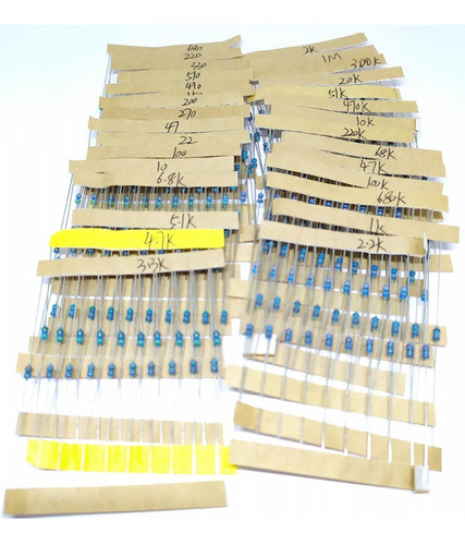 Pack 300 Resistencias 5% 1/6w Y 1/8w  (10 Ohm - 1 M Ohm) 1