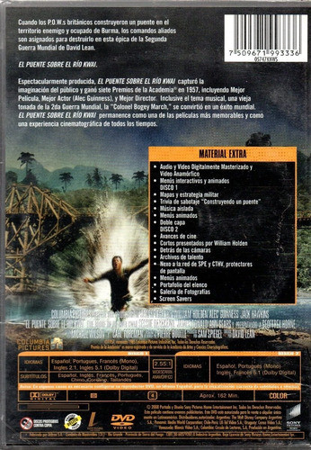 El Puente Sobre El Río Kwai (2 Dvd) - Orig. Cerrado - Mcbmi 1