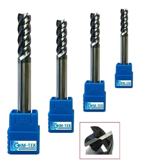 Fresa Metal Duro Revestida Plana 8mm 0