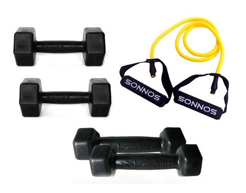 Kit Fitness 15 Banda Elástica + Mancuernas 1 Y 2 Kg 0