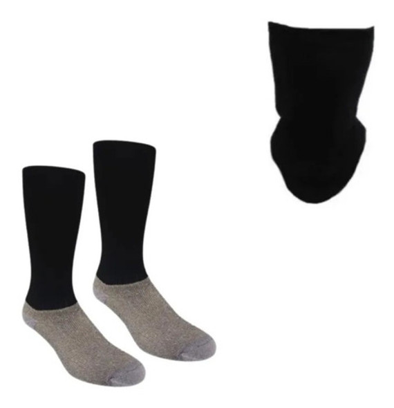 Medias De Fútbol Adulto Largas Negras + Cuello Termico 0
