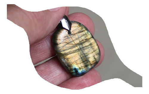 Labradorita Dorada Iridiscente Bellísimo Dije - Nefer Joyas 0