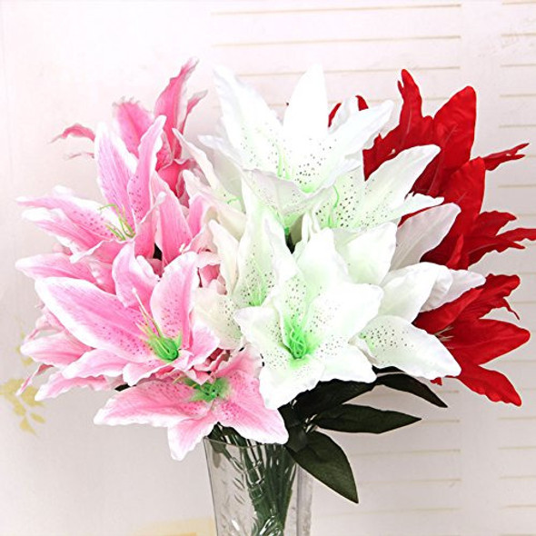 Flores Artificiales Lilium Seda 1ramo De 10 Flores Rosa 1 Flores Artificiales Lilium Seda 1ramo De 10 Flores Rosa 1