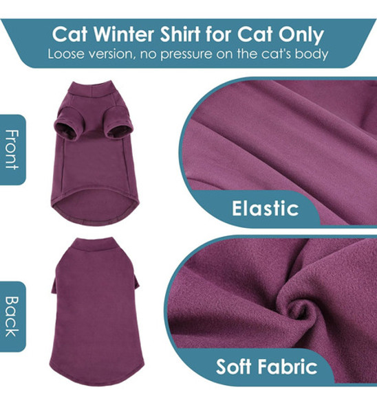 Sudadera Para Gato Morado, Talla S Pequeña, Abrigada Y Suave 1