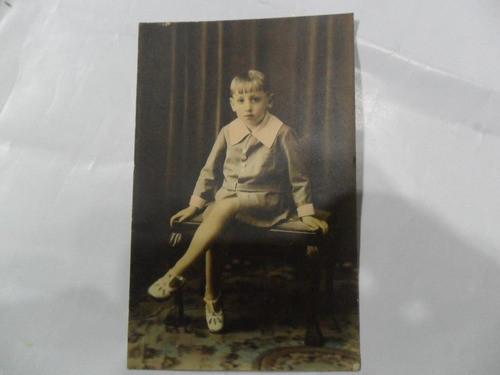 Niño Niña Vestido Foto Coloreada Fotografia Tarjeta Postal 0