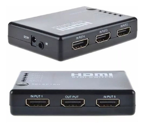 Switch Hdmi 5 Entradas 1 Salida Cable Full Hd Control Remoto 0