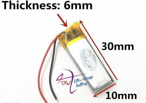 Bateria 3,7 V 135mah 601030 3x10x60mm 1