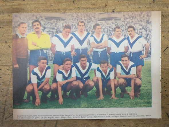Recorte Vélez Sarsfield Equipo 1952 Rugilo Huss Otros 0 Recorte Vélez Sarsfield Equipo 1952 Rugilo Huss Otros 0