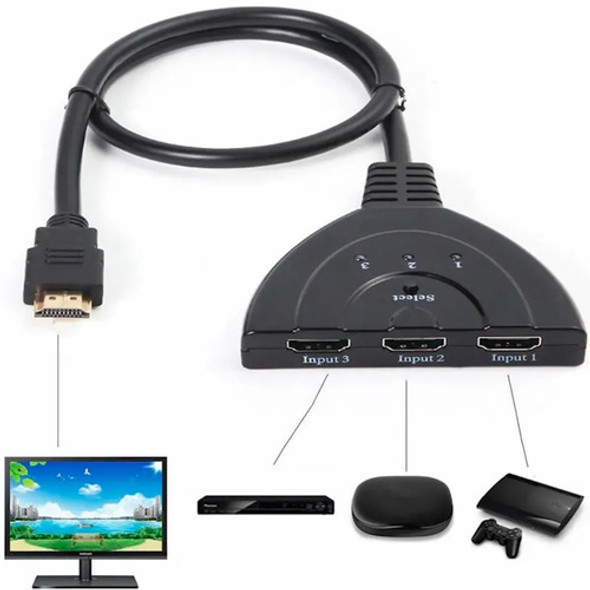 Switch Hdmi 3 Puertos Full Hd 1080p Cableado Febo 0