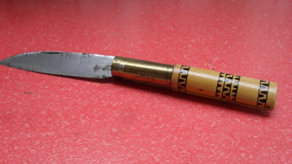 Vintage Taramundi Knife by Balbino Vega – 7 cm Carbon Steel Blade, Wooden Handle (Used) Vintage Taramundi Knife by Balbino Vega – 7 cm Carbon Steel Blade, Wooden Handle (Used)