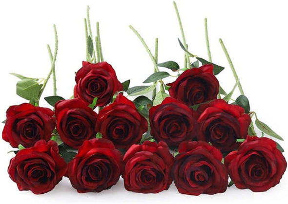 Flores Artificiales Rosas De Seda, Decoracion Pack 12u. - 03 0 Flores Artificiales Rosas De Seda, Decoracion Pack 12u. - 03 0