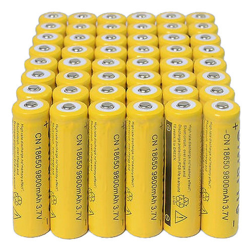 48pcs 18650 3.7v 9800mah Amarillo Li-ion Batería Recargable 0