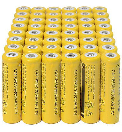48pcs 18650 3.7v 9800mah Amarillo Li-ion Batería Recargable 1