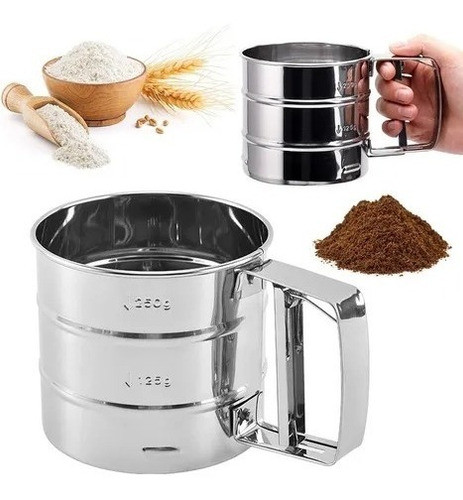 Tamizador Cernidor Harina Acero Inoxidable Gatillo Cocina 0