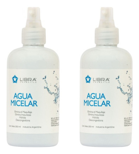 Agua Micelar Libra Cosmetica X 250ml X 2 U 0