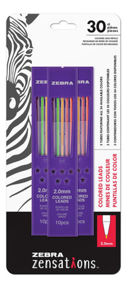 Repuestos De Mina Para Lapices Mecanicos Zebra 2.0mm 30tonos 0