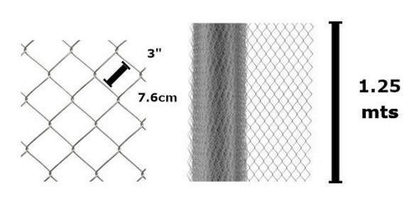 Alambre Tejido Romboidal 3'' 1,25 X 10mts Calib 16 X 2 Rollo 1