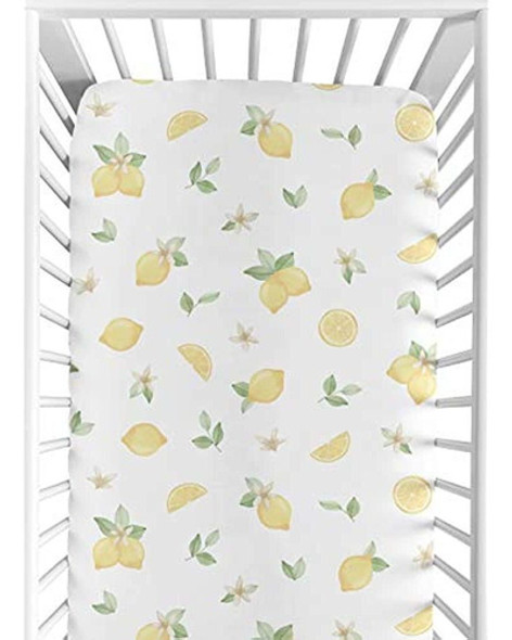 Sweet Jojo Designs Lemon Floral Girl - Sábana Bajera Ajustab 0