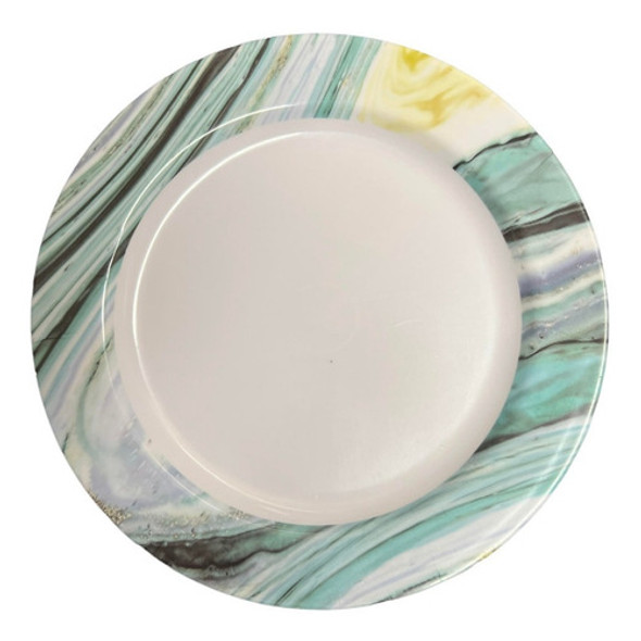 Set X 12 Plato Playo De Melamina Redondo Marmol 25cm Comedor 0 Set X 12 Plato Playo De Melamina Redondo Marmol 25cm Comedor 0
