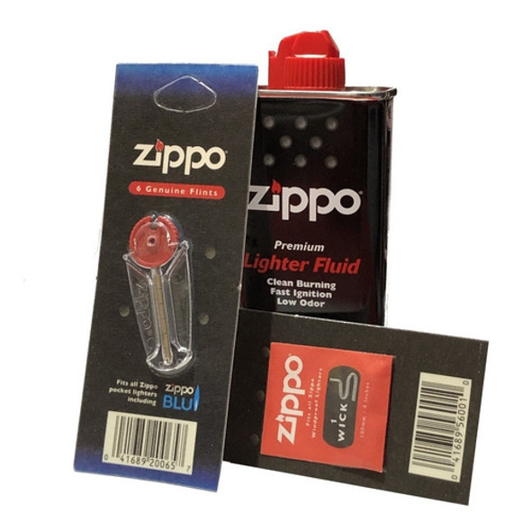 Combo Bencina Zippo 1 Mecha+6 Piedras+1 Fluido X 125ml Orig 0