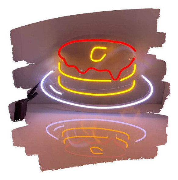 Cartel  Neon Led Personalizado Torta Acrilico Transparente 0