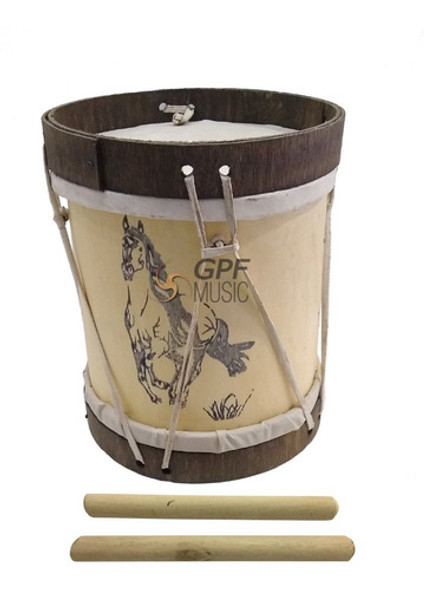 Bombo Criollo Mediano Para Niños Con Palillos 20x24cm 0