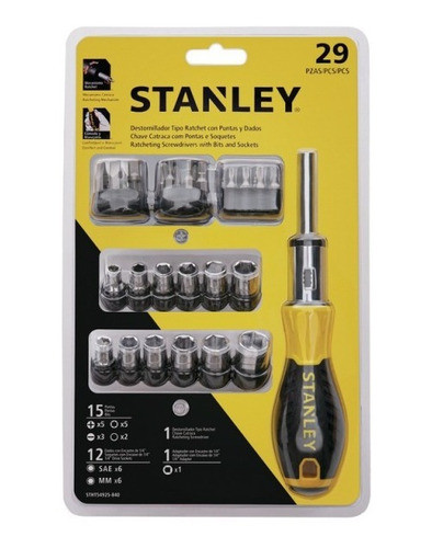 Juego De Llaves Tubo Hex Mango Crique Puntas Bit Stanley 1