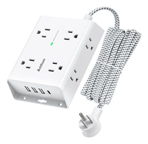 Regleta De Proteccion De 10 Pies Ca Y 4 Puertos Usb  Y Usb C 0