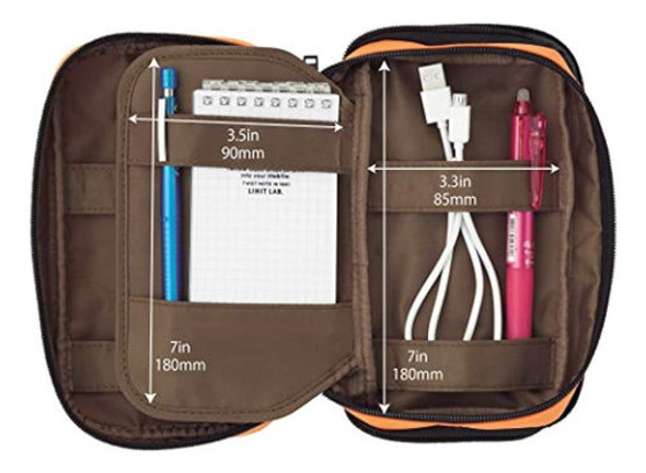 Lihit Lab. Estuche Con Doble Cremallera, 7.9 × 2.8 × 4.7 Pul 1