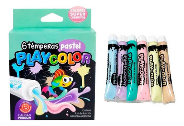 Témpera Pastel Escolar X6 Playcolor 0