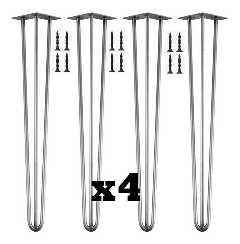 Patas De Hierro Hairping De 60 De Altura X 4 0