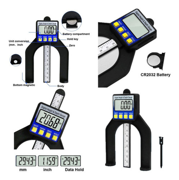 Calibre Medidor De Profundidad Digital 80 Mm Profesional S. 1 Calibre Medidor De Profundidad Digital 80 Mm Profesional S. 1