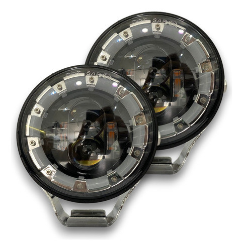 Juego X2 Faros Led Lupa Y Ojo Angel Moto Utv Jeep 4x4 Cuatri 1