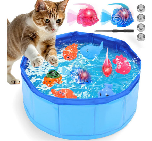 Piscina De Gato Con Peces Robóticos Para Juegos De Agua 0