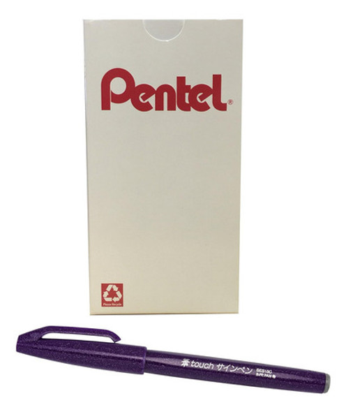 Pentel Pen Touch, Punta De Pincel De Fude, Tinta Violeta 0 Pentel Pen Touch, Punta De Pincel De Fude, Tinta Violeta 0