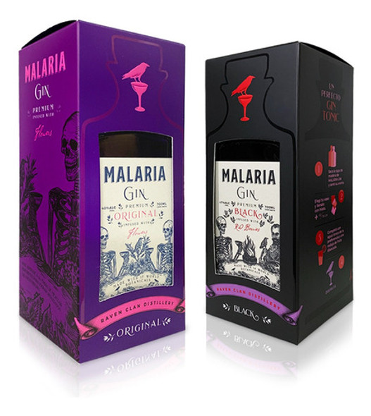 Estuches Premium Malaria Gin Original + Malaria Gin Black 1 Estuches Premium Malaria Gin Original + Malaria Gin Black 1