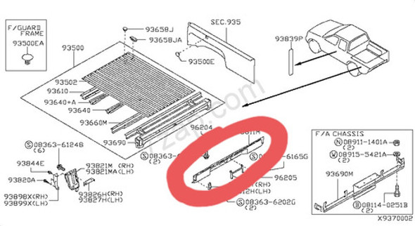 Panel Trasero Nissan Np300 D22 Caja Extendida 1