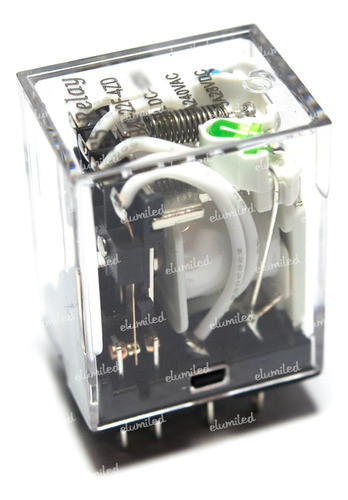 Hjq-22f Rele Bobina 24vac 5a 250v 4 Inversores Con Led X2 0