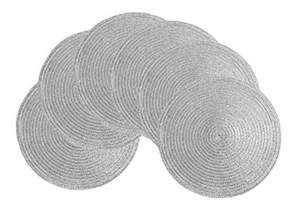 Shacos Juego De 6 Manteles Individuales Redondos Con Purpuri 0