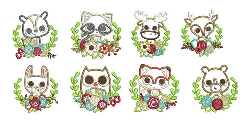 Diseño Matrices Para Maquinas Bordadoras Animalitos Aplique 1