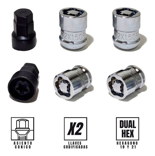 Tuerca Antirrobo De Seguridad Classic Honda Fit Civic 1