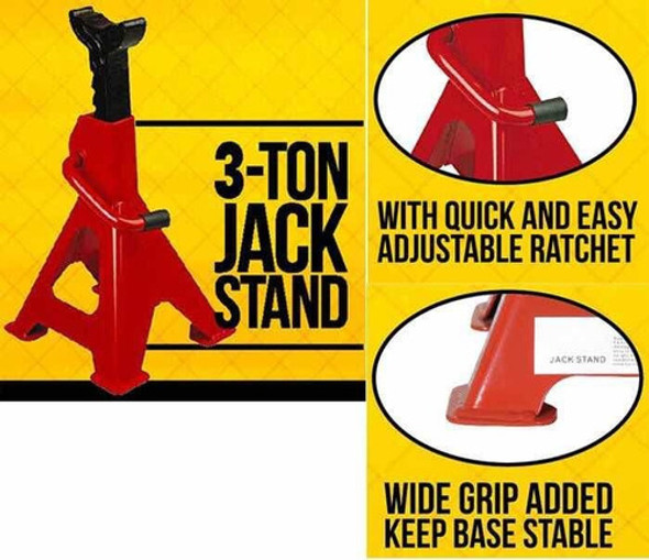 Soporte Gato Auto X2 Reforzado 3 Ton Trípode Caballete Milok 1