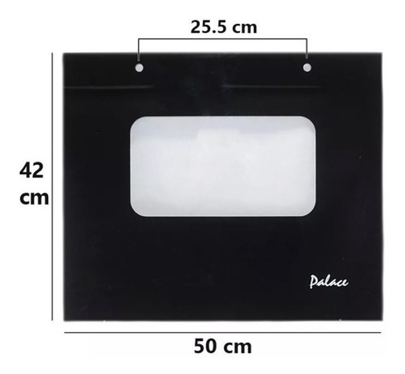 Vidrio Visor Cocina Escorial 50x42cm Palace Negro C/agujeros 1