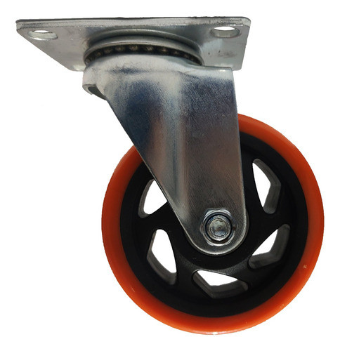 Rueda Giratoria Poliuretano 100mm Sin Freno Freno Cap 130kg 0