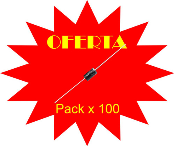 1n4007  Diodo Axial Rectificador 1a 1000v  Pack X 100 1