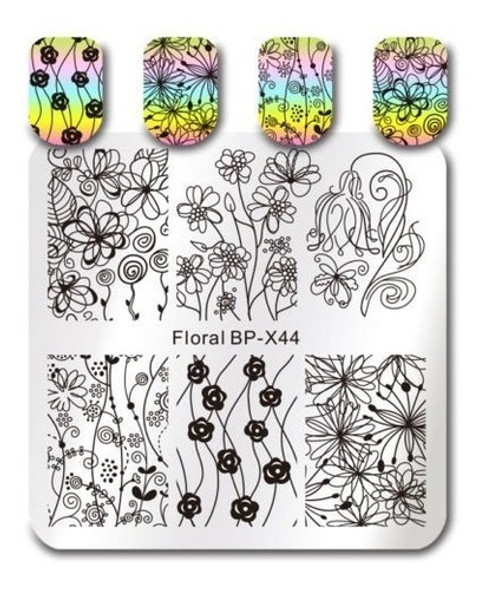 Born Pretty Placa Sello Estampa Uñas Stamping Bp-x44 0 Born Pretty Placa Sello Estampa Uñas Stamping Bp-x44 0