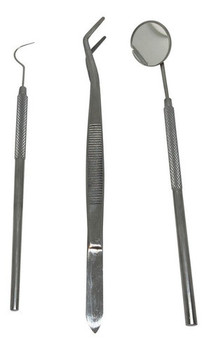 Triada Dental Odonto Espejo+mango+explorador+pinza-mayorista 0