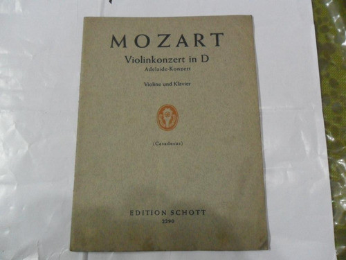 Mozart Violinkonzert In D Casadeus Edition Schott 2290 0